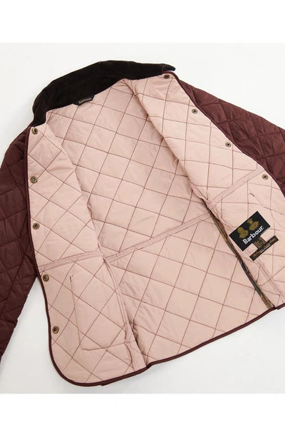 Shop Barbour Deveron Diamond Quilted Jacket In Windsor/ Pale Pink