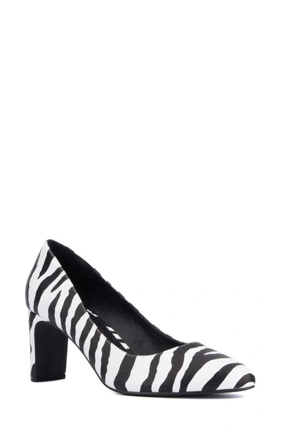 Shop Fashion To Figure Hope Croc Embossed Faux Leather Pump In Zebra