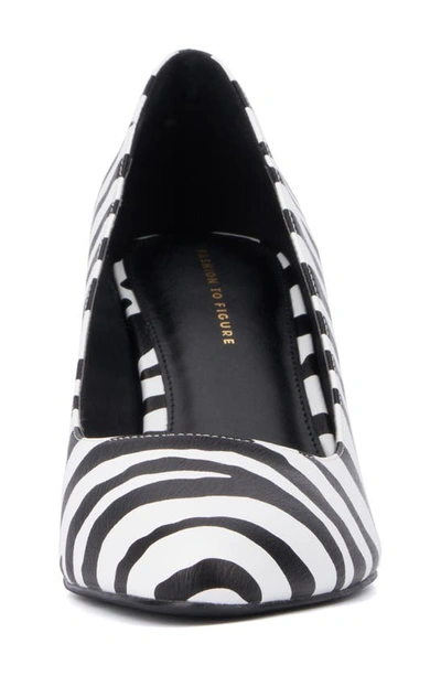 Shop Fashion To Figure Hope Croc Embossed Faux Leather Pump In Zebra