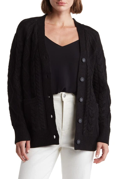 Shop By Design Ingrid Cable Knit Cardigan In Black