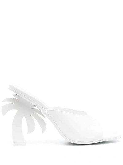 Shop Palm Angels Palm Mules In White
