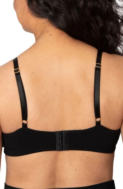 Shop Anaono Molly Post-surgery Pocketed Plunge Wireless T-shirt Bra In Black