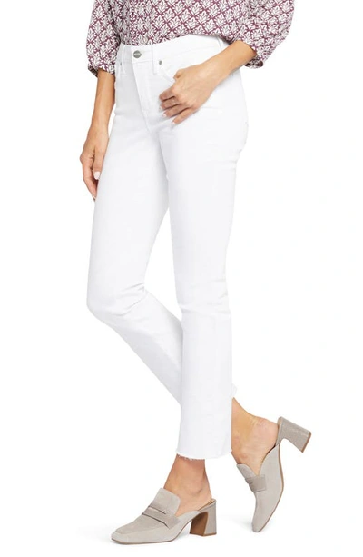 Nydj Sheri Side Slit Slim Ankle Jeans In Optic White