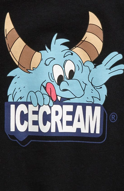 Icecream Kids' Monster Cotton Graphic T-shirt In Black