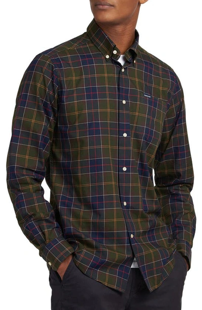 Barbour Kyeloch Cotton Herringbone Tartan Tailored Fit Button Down Shirt In Classic Tartan