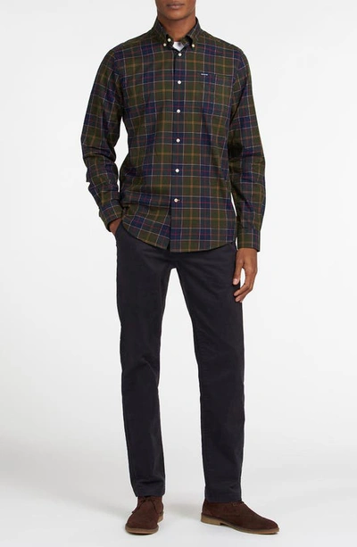 Barbour Kyeloch Cotton Herringbone Tartan Tailored Fit Button Down Shirt In Classic Tartan