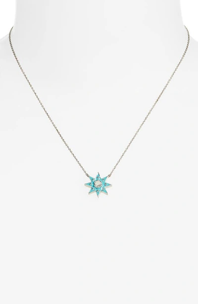 Shop Anzie White Topaz Starburst Pendant Necklace In Blue