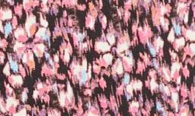 Shop Isabel Marant Étoile Lisy Floral Long Sleeve Tie Waist Dress In Midnight/ Pink