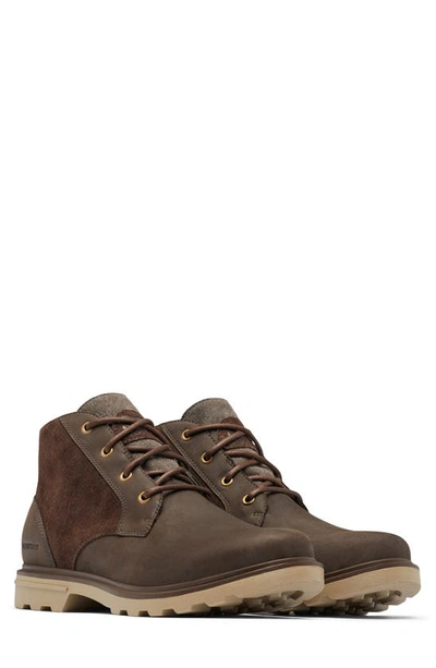 Sorel Carson Waterproof Chukka Boot In Blackened Brown/ Khaki