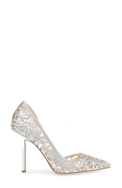 Betsey Johnson Women's Chic Rhinestone Evening Pumps In Silver