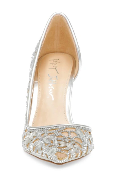 Shop Betsey Johnson Chic Half D'orsay Pump In Silver