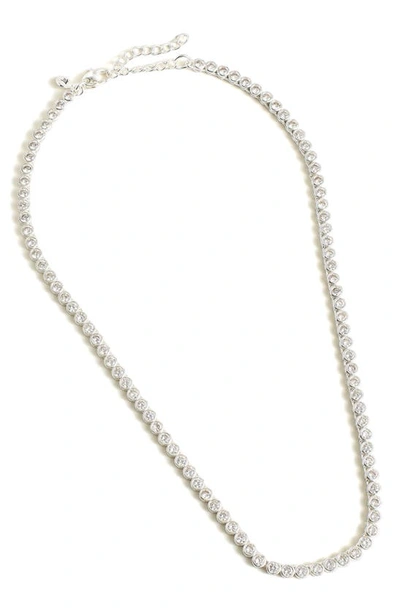 Shop Madewell Tennis Necklace In Polished Silver