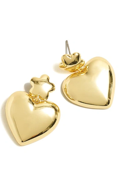 Shop Madewell Puffy Heart Statement Earrings In Pale Gold
