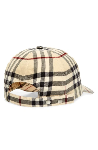 Shop Burberry Archive Check Cotton Twill Baseball Cap In Stone