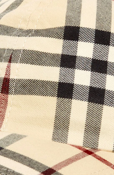 Burberry Ekd Check Baseball Cap In Stone