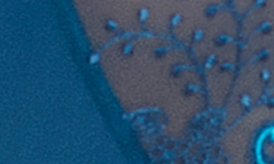 Shop Simone Perele 'delice' Embroidered Thong In Prestige Blue