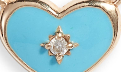 Shop Anzie Diamond & Enamel Heart Pendant Necklace In Blue