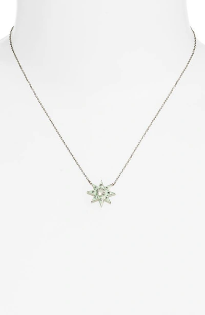 Shop Anzie White Topaz Starburst Pendant Necklace In Green