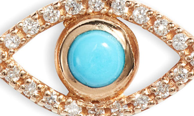 Shop Anzie Evil Eye Turquoise & Diamond Pendant Necklace In Blue