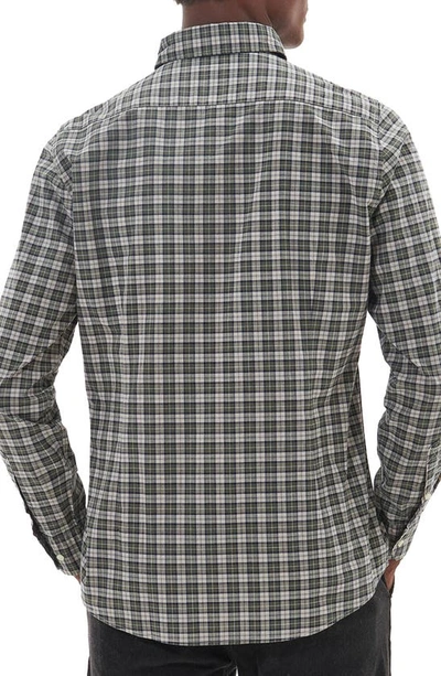 Shop Barbour Lomond Tailored Fit Plaid Stretch Cotton Button-down Shirt In Forest Mist