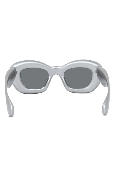 Shop Loewe Inflated 47mm Butterfly Sunglasses In Grey / Smoke Mirror