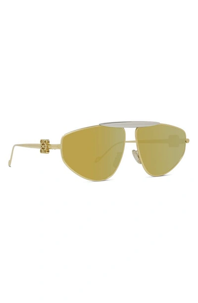 Shop Loewe Anagram 61mm Pilot Sunglasses In Shiny Endura Gold / Brown