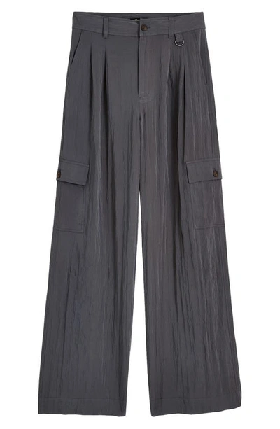 Shop Madewell Drapey Wide Leg Cargo Pants In Thunder Cloud