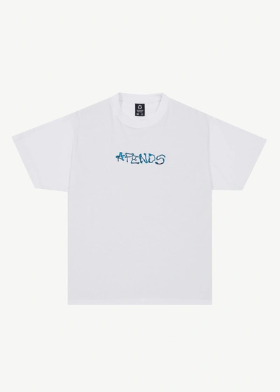 Shop Afends Boxy Logo T-shirt In White