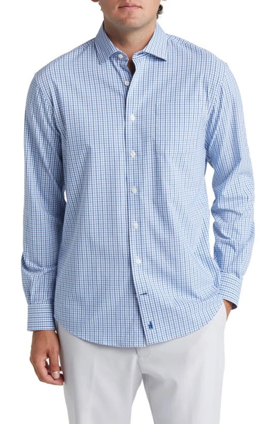 Shop Johnnie-o Acadia Prep-formance Check Button-up Shirt In Royal