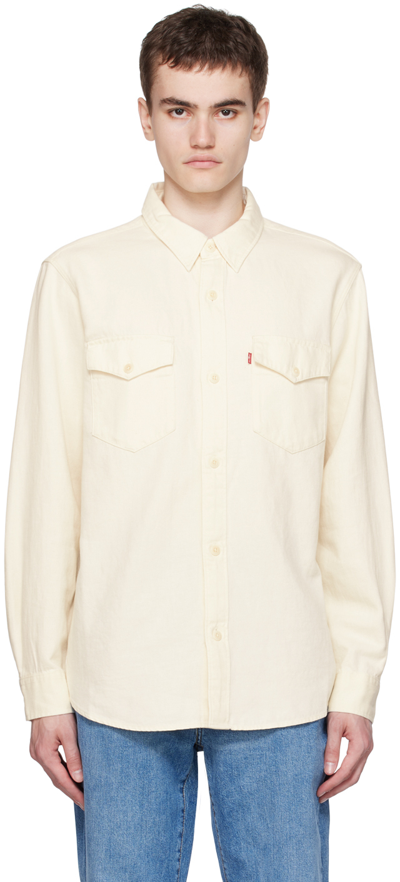Shop Levi's Off-white Western Shirt In Fresh Ecru