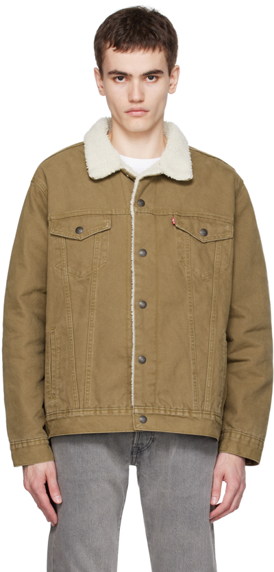 Shop Levi's Tan Button Jacket In Washed Cougar