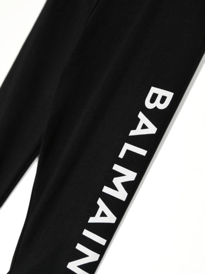 Balmain Logo-print Leggins In Black