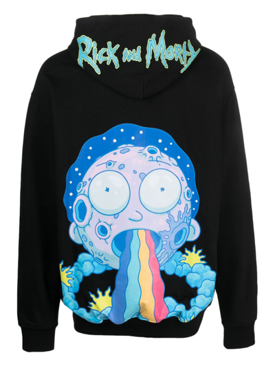 Shop Family First X Rick And Morty Logo-print Hoodie In Black