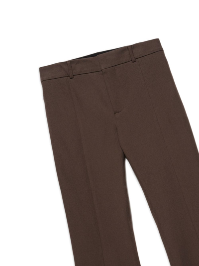 Shop Frame Le High Flare Trousers In Brown