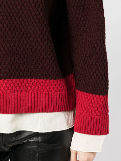 Shop Undercover Intarsia-knit Wool Jumper In Red