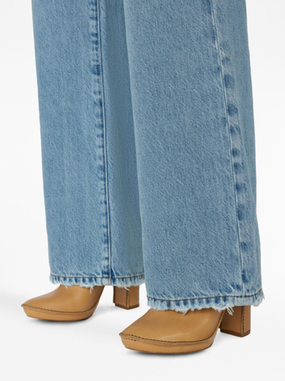 Shop Frame Le Jane Wide-leg Jeans In Blue