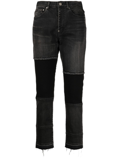 Shop Undercover Logo-patch Cotton Blend Jeans In Black