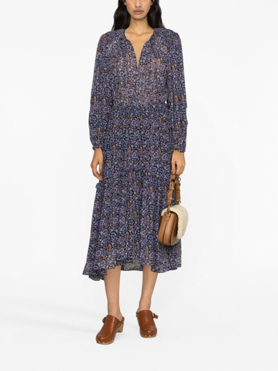 Isabel Marant Étoile Floral-print Crepe Midi Dress In Blue