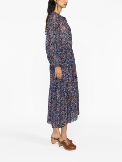 Isabel Marant Étoile Floral-print Crepe Midi Dress In Blue