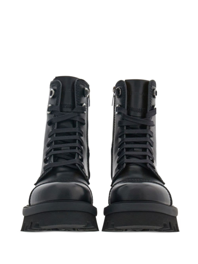 Ferragamo Black Faraway Lace-up Boots In Black