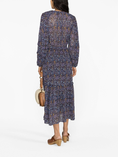 Isabel Marant Étoile Floral-print Crepe Midi Dress In Blue