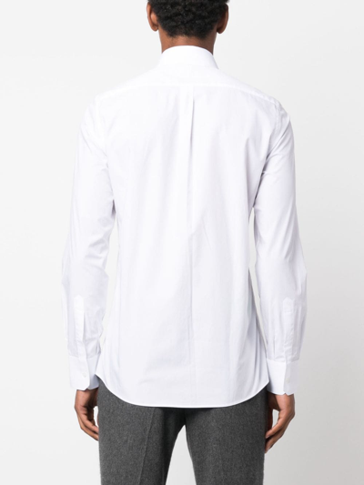 Shop Dolce & Gabbana Long-sleeve Cotton Shirt In White