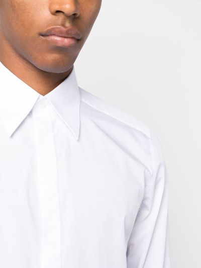 Shop Dolce & Gabbana Long-sleeve Cotton Shirt In White