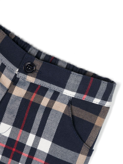 Shop Colorichiari Plaid Check-pattern Wool Trousers In Blue