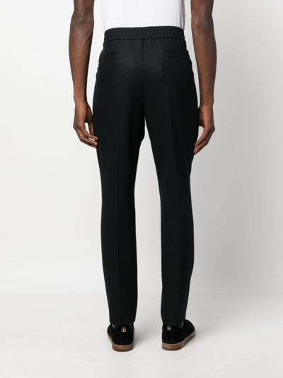 Brunello Cucinelli Tapered Virgin-wool Track Pants In Black