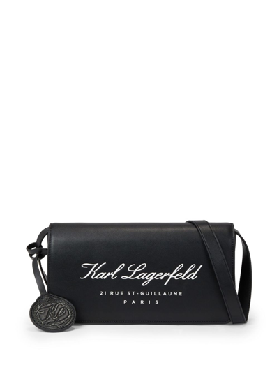 Shop Karl Lagerfeld Hotel Karl Shoulder Bag In Black
