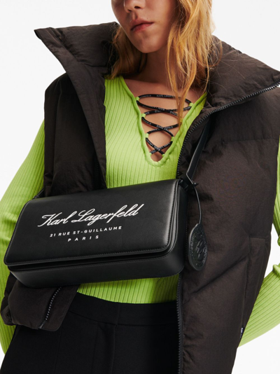 Shop Karl Lagerfeld Hotel Karl Shoulder Bag In Black