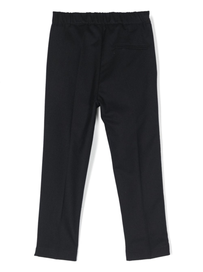 Shop Paolo Pecora Elasticated-waistband Tailored Trousers In Blue