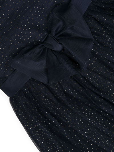 Abel & Lula Glittery Pleated Minidress In Blue