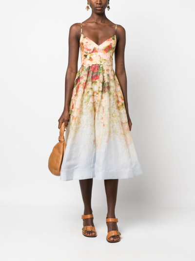 Shop Zimmermann Luminosity Floral-print Dress In Orange